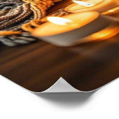 Gezellige warme kaarsverlichte avond poster (Hoek)