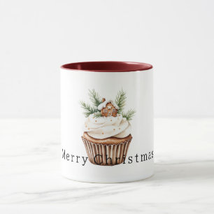Gezellige warme Kerst Kruidkoekhuis Cupcake Mok