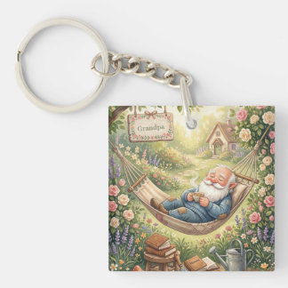 Gezellige watercolor illustratie van een slapende sleutelhanger