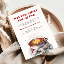 Gezellige Watercolor Winter Chili Kook-Off Feest