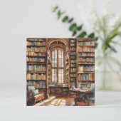 Gezellige Waterverf Bibliotheek (Staand voorkant)