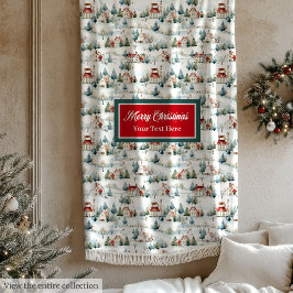 Gezellige waterverf feestelijke kerstdorpsdeken fleece deken