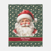 Gezellige Waterverf Kerstman Kerstdeken Fleece Deken (Voorkant)
