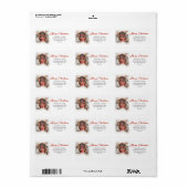 Gezellige waterverf Kerstmis rode deur in sneeuwst Etiket (Full Sheet)