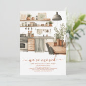 Gezellige Waterverf Keuken Nieuw adres Verhuizen Aankondiging (Staand voorkant)