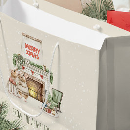 Gezellige Waterverf Muizen Vintage Kerstmis Groot Cadeauzakje