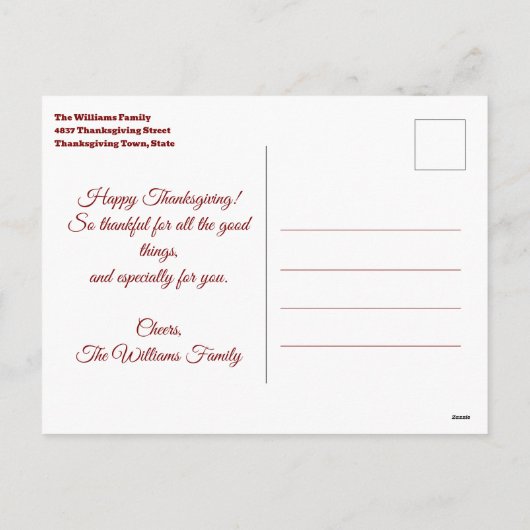 Gezellige Waterverf Pine en Berry Thanksgiving Feestdagenkaart (Achterkant)