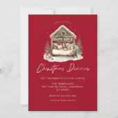 Gezellige waterverf Vakantie Diner Kerst Kaart (Voorkant)