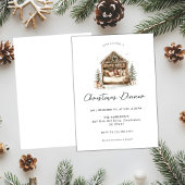 Gezellige waterverf Vakantie Diner Kerst Kaart