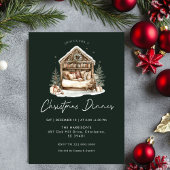 Gezellige waterverf Vakantie Diner Kerst Kaart