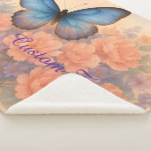 Gezellige Waterverf Vlinder & Bloemen Sherpa Deken (3/4)