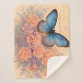 Gezellige Waterverf Vlinder & Bloemen Sherpa Deken (Voorkant)