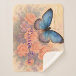  Gezellige Waterverf Vlinder & Bloemen Sherpa Deken