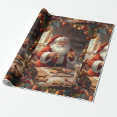 Gezellige werkplaats van Sinterklaas Inpakpapier | (Uitgerold)