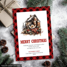 Gezellige westerse buffelplaid kerstgroet