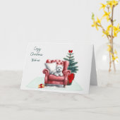 Gezellige Westie Kerstkaart Kaart (Gele Bloem)
