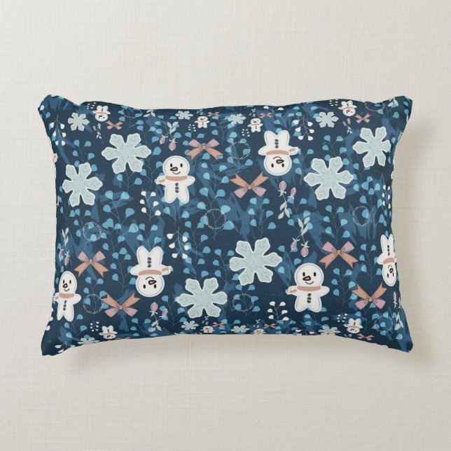Gezellige Whimsical Kerst Kussenhoes Accent Kussen (Voorkant)
