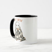 Gezellige White Ghost Boo Brew Halloween Koffie Mok (Voorkant links)