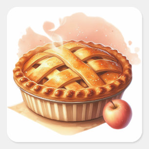 Gezellige Winter Appeltaart Cottagecore Sticker