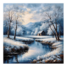 Gezellige Winter Bergen Natuur voor Rustieke Decor