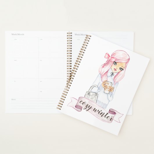 gezellige winter blogger meisje planner en kalende (Display)