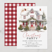 Gezellige Winter Boerderij Home Kerstfeest Kaart (Voorkant / Achterkant)