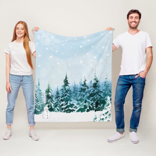 Gezellige Winter Bos Fleece Deken (In situ)