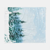 Gezellige Winter Bos Fleece Deken (Voorkant (Horizontaal))