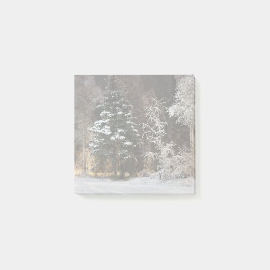 Gezellige Winter Bos Nacht Scene Post-it® Notes (Voorkant)