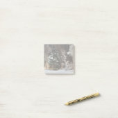 Gezellige Winter Bos Nacht Scene Post-it® Notes (Op bureau)