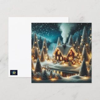 Gezellige Winter Cabin Christmas Kaart