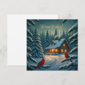 Gezellige Winter Cabin Christmas Kaart (Voorkant / Achterkant)