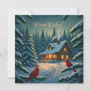 Gezellige Winter Cabin Christmas Kaart