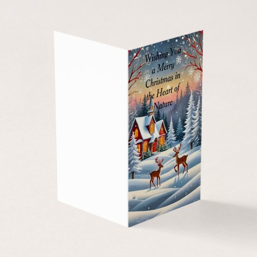 Gezellige Winter Cabin Kaart (Buitenkant)