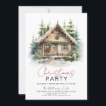 Gezellige Winter Cabin Kerstfeest Uitnodiging<br><div class="desc">Gezellige Winter Cabin Kerstfeest Uitnodiging</div>