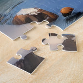 Gezellige Winter Cabin Scene Legpuzzel (Zijkant)