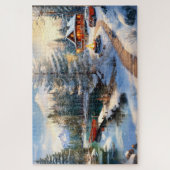 Gezellige Winter Cabin Scene Legpuzzel (Verticaal)