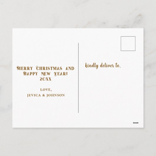 Gezellige Winter Cabin & Snowman | Waterverf kerst Feestdagenkaart (Achterkant)