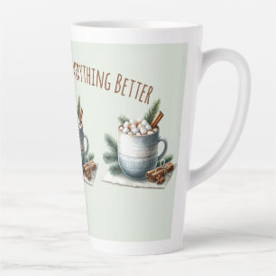Gezellige Winter Cacao Marshmallow Scene Latte Mok