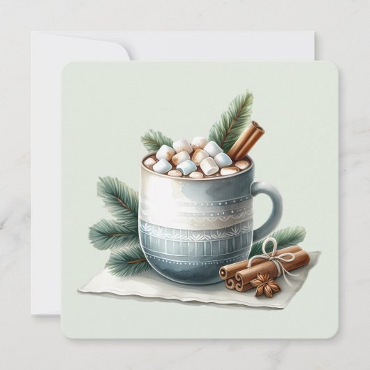 Gezellige Winter Cacaomarshmallow Scene (Voorkant)