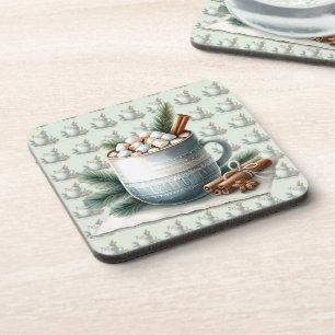 Gezellige Winter Cacaomarshmallow Scene Bier Onderzetter