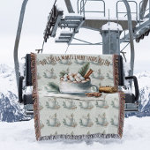 Gezellige Winter Cacaomarshmallow Scene Deken