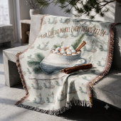 Gezellige Winter Cacaomarshmallow Scene Deken