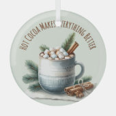 Gezellige Winter Cacaomarshmallow Scene Glas Ornament (Voorkant)