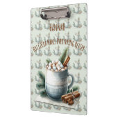 Gezellige Winter Cocoa Marshmallow Mok Scene Klembord (Links)