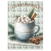 Gezellige Winter Cocoa Marshmallow Mok Scene Klembord (Achterkant)