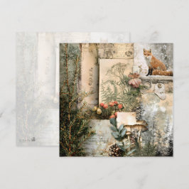 Gezellige Winter Diepe Cottagecore Scrapbook Pagin Kaart