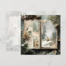 Gezellige Winter Diepe Cottagecore Scrapbook Pagin Kaart