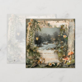 Gezellige Winter Diepe Cottagecore Scrapbook Pagin Kaart