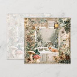 Gezellige Winter Diepe Cottagecore Scrapbook Pagin Kaart